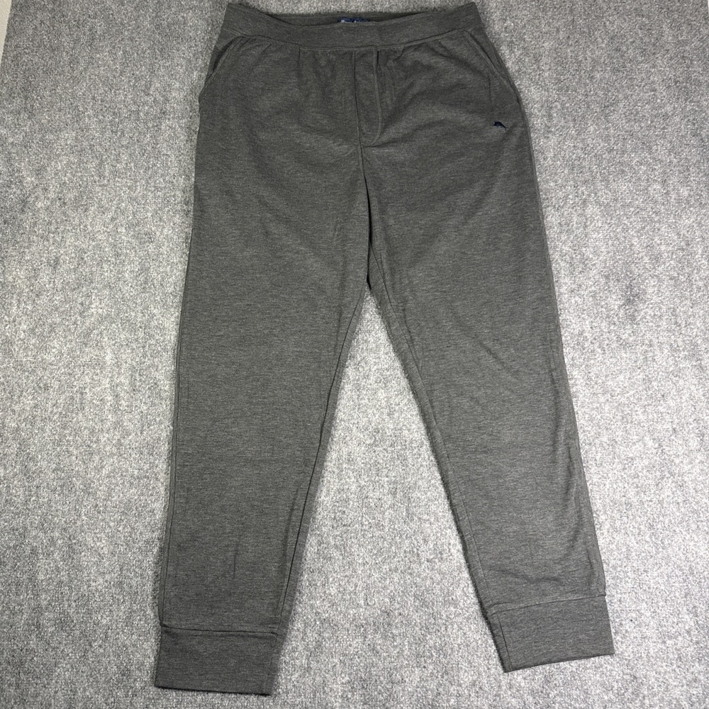 Tommy Bahama Sweat Pants Mens L Gray Lightweight Pockets Lounge Sleep